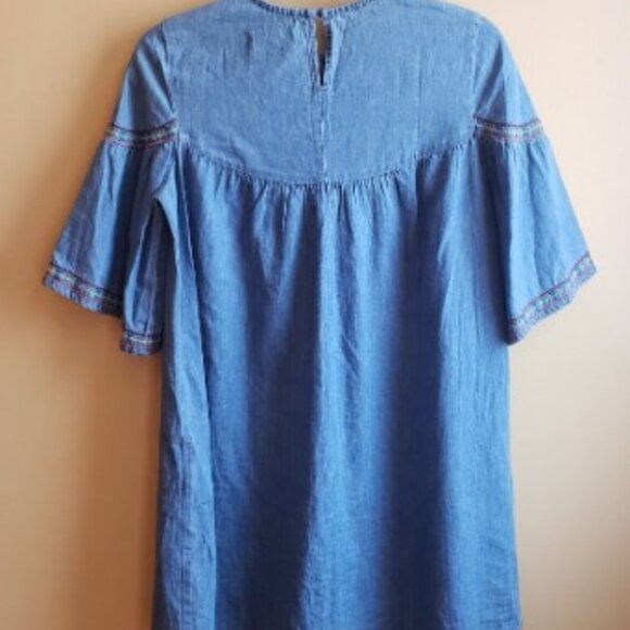 ZARA GIRLS 13-14 CHAMBRAY EMBROIDERED DRESS - BOHO CHICK - Picture 4 of 4